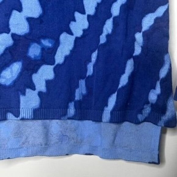 Tie Dye Blue Soft V Neck Lightweight Sweater Womens XS Boho 70s Comfy Office - Picture 8 of 14